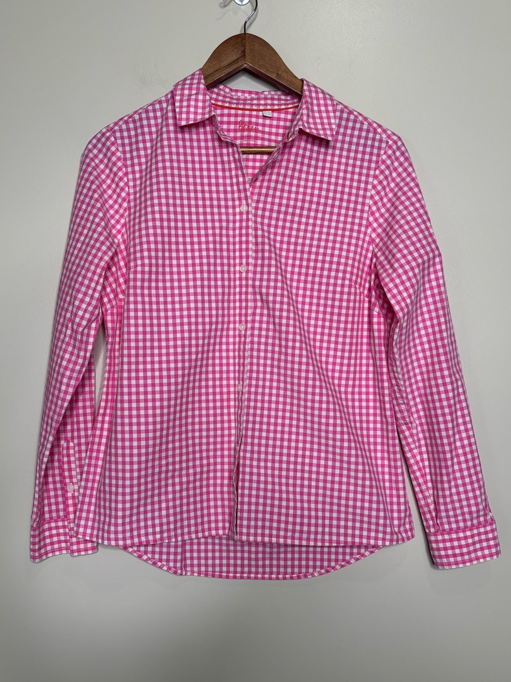 Boden The Classic Shirt in Pink Gingham Print
